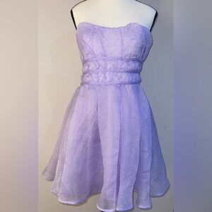 ALTAR’D State Lavender Sparkle Organza Strapless Mini Dress SZ XL Woman’s NWT